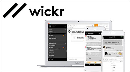 Wickr sexting app logo and screenshot