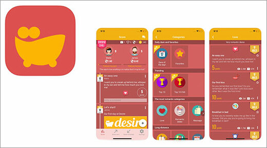 Desire app screenshots and Desire app logo