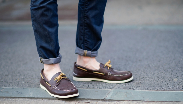 Boat shoes with jeans.