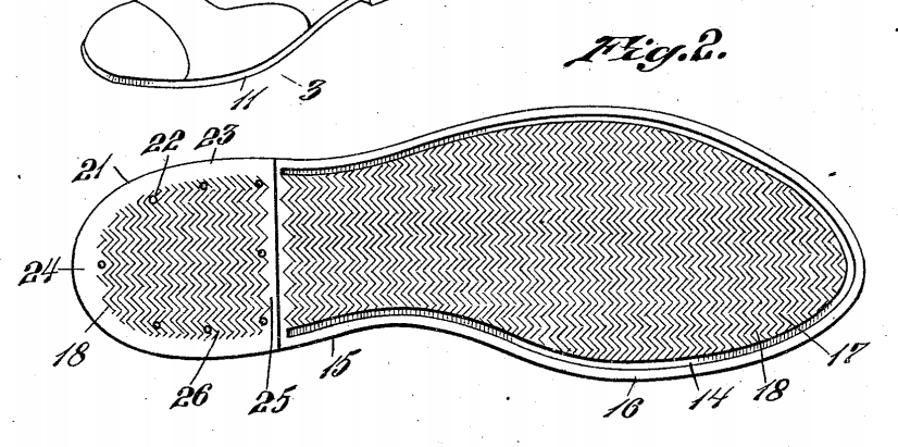 Sperry boat shoes original patent drawing.